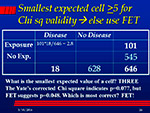 Smallest expected cell