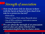 Strength of association
