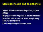 Schistosomiasis and eosinophilia