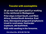 Traveler with eosinophilia