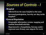 Sources of Controls