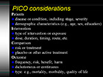 PICO considerations