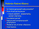 Malaria patient history