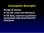 Eosinophilic meningitis