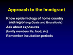 Approach to the immigrant