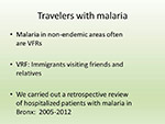 Travelers with malaria