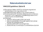 Maternal antiretroviral use