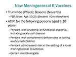 New Meningocaccal B Vaccines